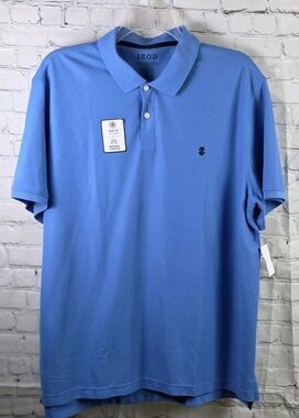 IZOD Men's XXL Blue Advantage Performance Natural Stretch Polo Shirt NWT
